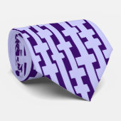 Cravate Colonnes Abstraites - Bleu en poudre sur violet pr (Roulé)