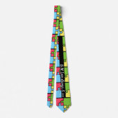 CRAVATE COLOR PUZZLE MOTIF MONOGRAM INITIALES TEXTE PERSON (Dos)
