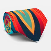 Cravate Color Wave Fusion – Modern Abstract Swirl Art (Roulé)