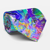 Cravate Colorant d'encre Batik Abstrait à fluide bleu (Roulé)