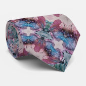 Cravate coloré abstrait floral peint (Roulé)