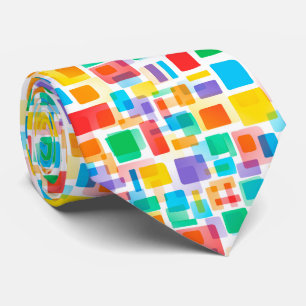Cravate Coloré Abstrait Hip Géométrique Motif d'art mosaïq