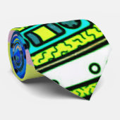 Cravate Coloré années 1980 Bright Cassette Music Retro Vin (Roulé)
