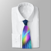 Cravate Coloré Avec Bleu Moderne Art Fractal Abstrait (Attaché)