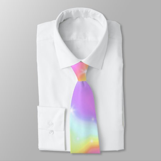 Cravate Coloré brillant Holographique Vibrant Fun Creative (Attaché)