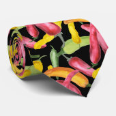 Cravate Coloré Chili Motif poivrons (Roulé)
