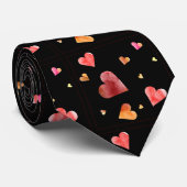 Cravate coloré des Coeurs d'aquarelle (Roulé)