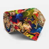 Cravate coloré, gai, coloré + motif, textile (Roulé)