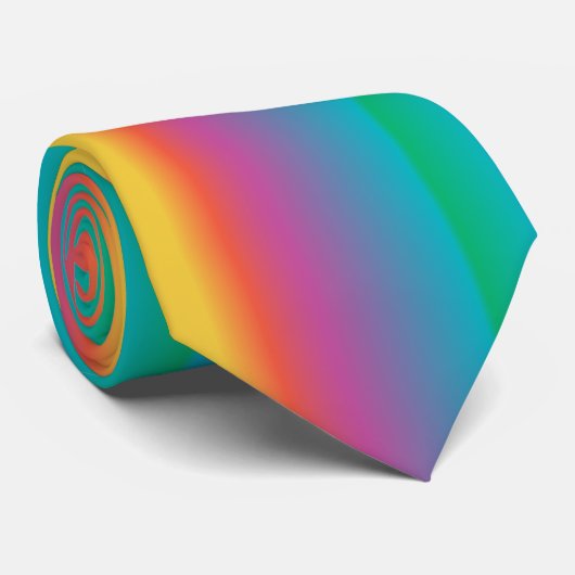 Cravate Coloré Pastel Arc-en-ciel dégradant (Roulé)