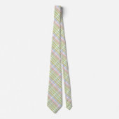 Cravate Coloré Pastel Diagonal Tartan Plaid Motif (Devant)