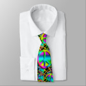 Cravate Coloré PEACE motif sans faille + vos idées (Attaché)