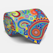 Cravate Coloré Retro Paisley Motif (Roulé)