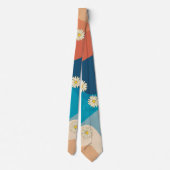 Cravate Coloré Retro Waves & Daisies Motif (Dos)