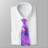 Cravate Coloré rose chaud et violet Boho Hippie Swirl (Attaché)