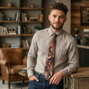 Cravate Coloré Vintage Patchwork Quilt Retro Motif