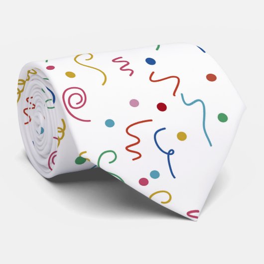 Cravate Colored Party Confetti Pattern (Roulé)