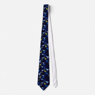 Cravate colorée de marine de motif de dinosaure