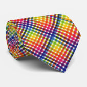 Cravate colorée de plaid d'arc-en-ciel (Roulé)