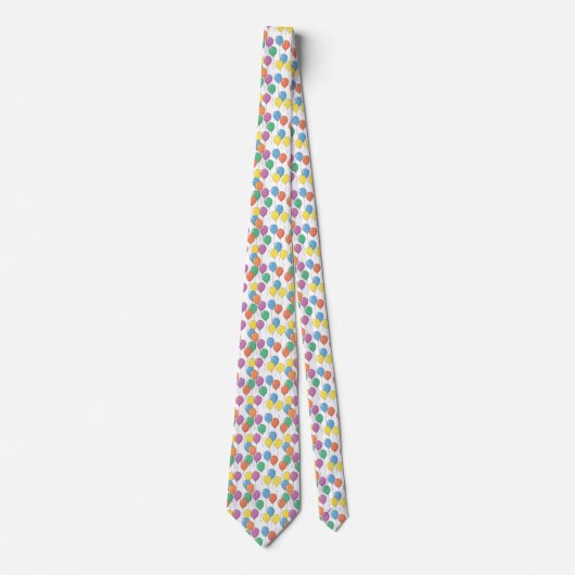 Cravate Colorful Balloons White Background (Devant)