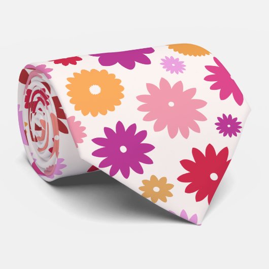 Cravate Colorful Blooms Pattern (Roulé)