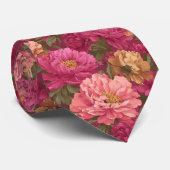 Cravate Colorful Fathers Day Gift Peonies Floral (Roulé)