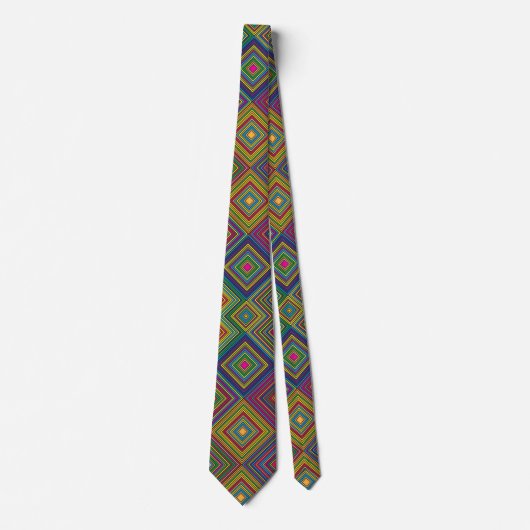 Cravate Colorful geometric pattern tie displayed front (Devant)