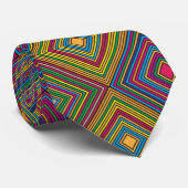 Cravate Colorful geometric pattern tie displayed front (Roulé)