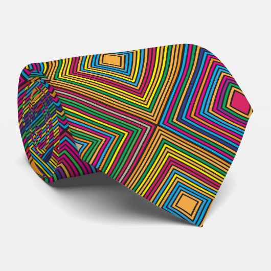 Cravate Colorful geometric pattern tie displayed front  (Roulé)