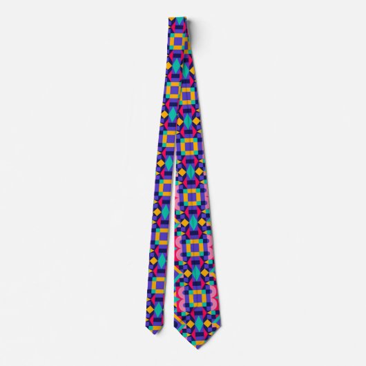 Cravate Colorful geometric-patterned tie displayed  (Dos)