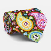 Cravate Colorful Moderne Paisley Motif 2-Diamond Studs (Roulé)