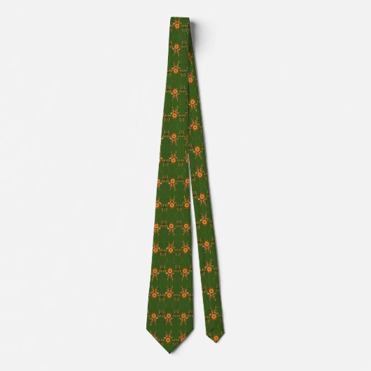 Cravate Colorful Spider Art on Green Tie (Devant)