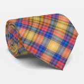 Cravate Colorful Spring Summer Fashion Checkered Stripes   (Roulé)