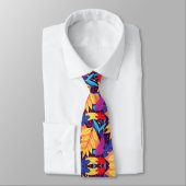 Cravate Colorful tie featuring a vibrant tropical design (Attaché)