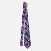 Cravate Colorful Tropical Flowers Floral Artistic Neck Tie (Dos)