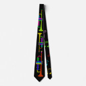 Cravate Colorful Trumpets and Musical Notes (Devant)