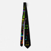 Cravate Colorful Trumpets and Musical Notes (Dos)