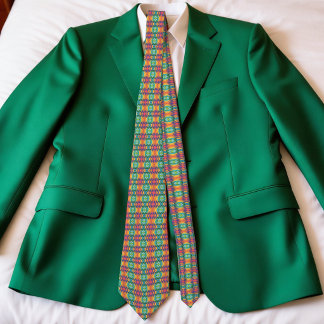 Cravate Colorful Waves And Diamonds