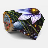 Cravate Colorful wildflowers and evergreen trees (Roulé)