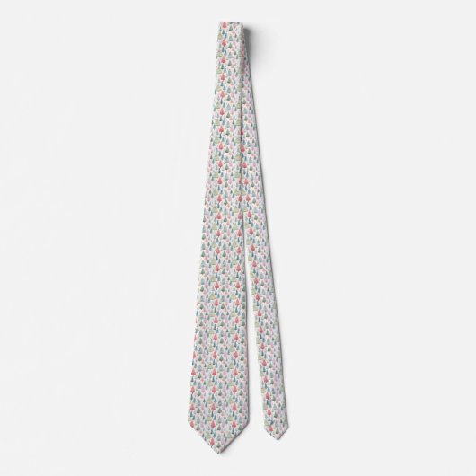 Cravate Colourful Pastel Christmas Pine Trees Pattern (Devant)