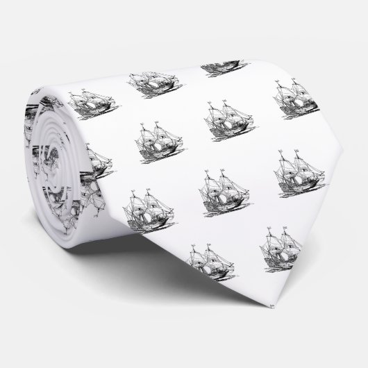 Cravate Columbus Navire Maritime (Roulé)