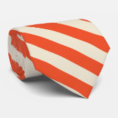 Cravate Combinaison de lignes obliques crème orange (Roulé)