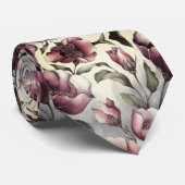 Cravate Combinaison Florale Pastel (Roulé)