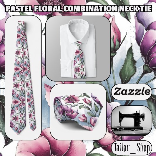Cravate Combinaison florale Pastel