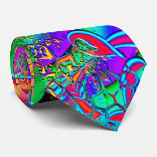 Cravate Comme Candy Vibrant Psychédélique Fractale (Roulé)