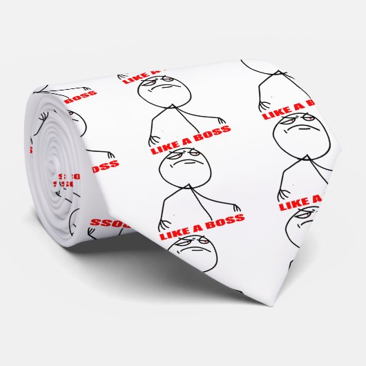 Cravate Comme un visage de mème de patron (Roulé)