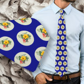 Cravate Company Logo Small Pattern Navy Blue