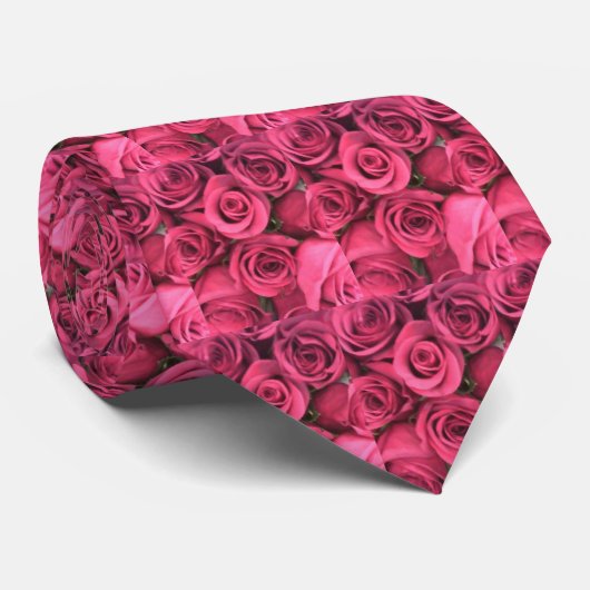 Cravate Complètement des roses rouges (Roulé)