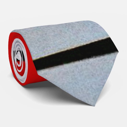 Cravate Composition avec grand plan rouge (Roulé)