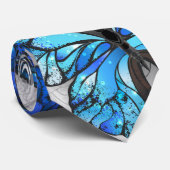 Cravate Composition of White and Blue Butterflies (Roulé)