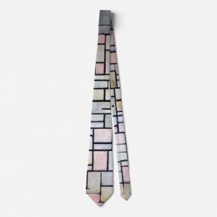 Cravate Composition rose et gris, Mondrian